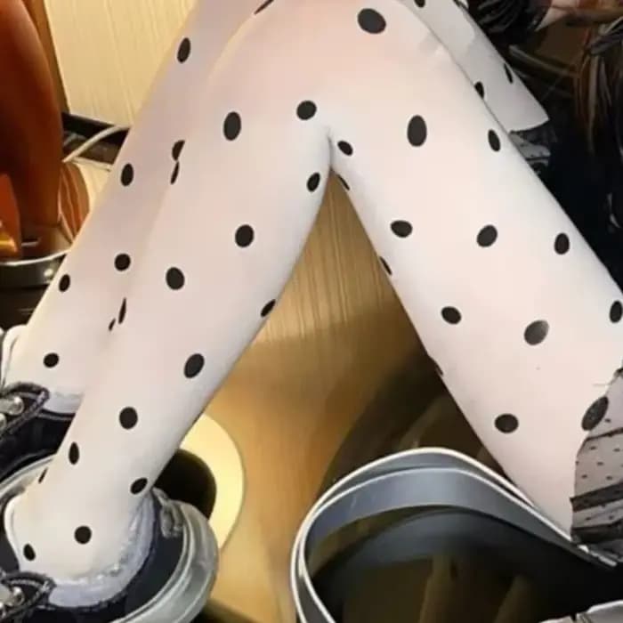 Collants à pois Y2K pour femmes