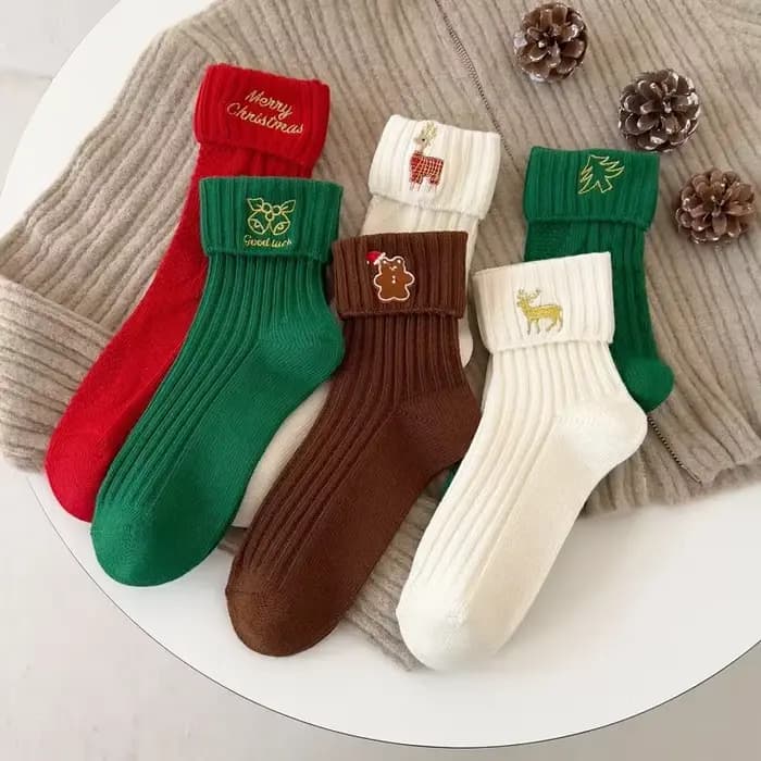 Chaussettes de noël en coton pour femmes