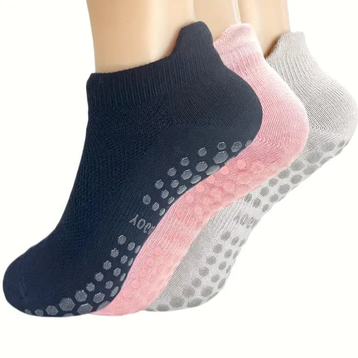 3 paires de chaussettes Pilates à poignée pour femmes