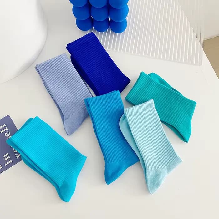 1 paire de chaussettes bleues pour femmes