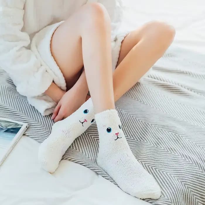 Chaussettes femme dessin animé Kitty cochon Panda Kawaii mignon doux mi Tube
