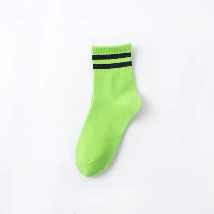 Mode néon vert rose vif décontracté femmes rayé à motifs chaussettes Harajuku Cool école filles couleur bonbon Fluorescence chaussettes lâches