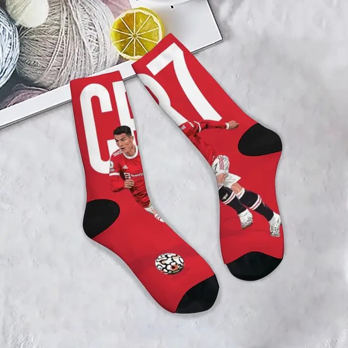 Football Superstar CR7 hommes chaussettes nouveauté drôle heureux