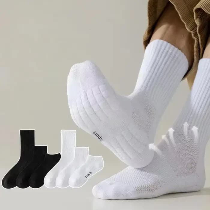 Chaussettes de sport pour hommes à semelle épaisse, absorbant la transpiration et respirantes, avec coussinets de soutien pour la course à pied, chaussettes de sport professionnelles pour hommes