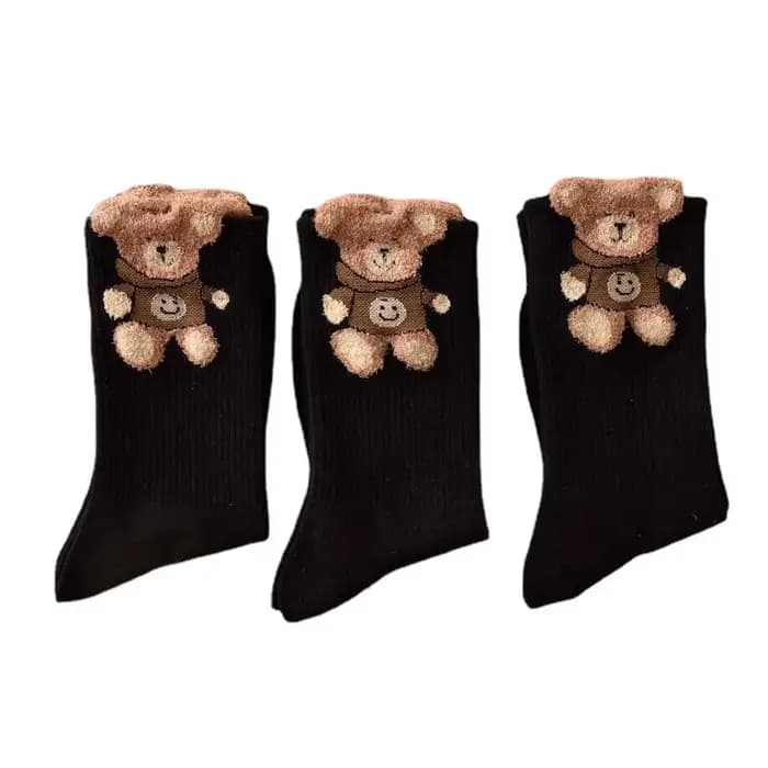 Chaussettes en coton rétro marron pour femmes