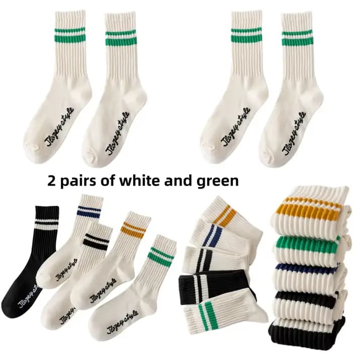 2 paires de chaussettes rayées pour hommes