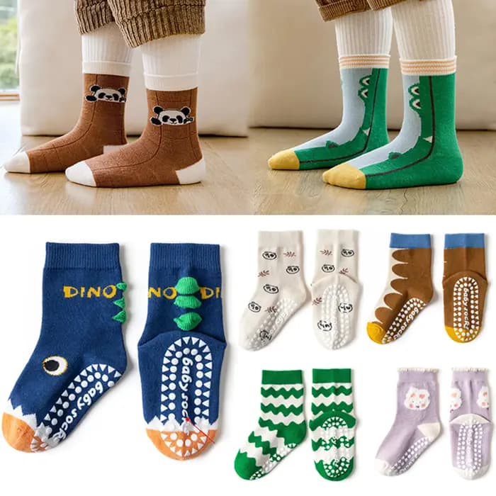 5 paires de chaussettes antidérapantes pour enfants