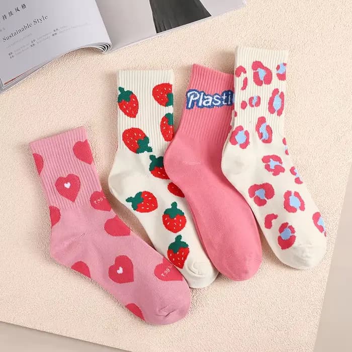 4 paires de chaussettes Saint-Valentin pour femmes