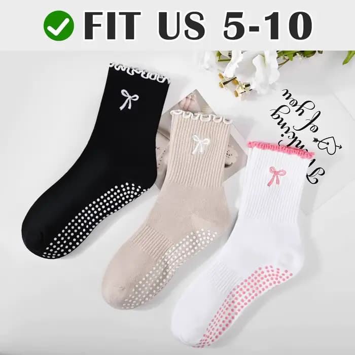 3 paires de chaussettes de yoga pour femmes