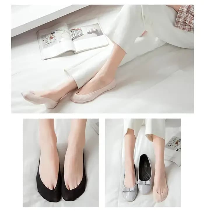 Chaussons fins coordonnants en silicone pour femmes, chaussettes de bateau coréennes solides, sans couture et invisibles, été