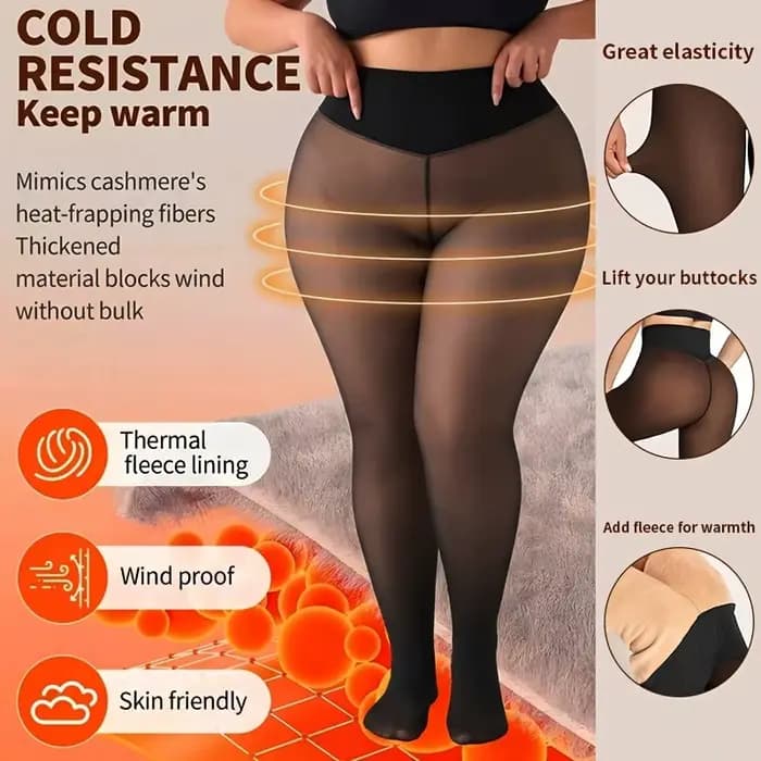 Nouveauté 2026 Collants thermiques sculptants noirs sexy à une couture