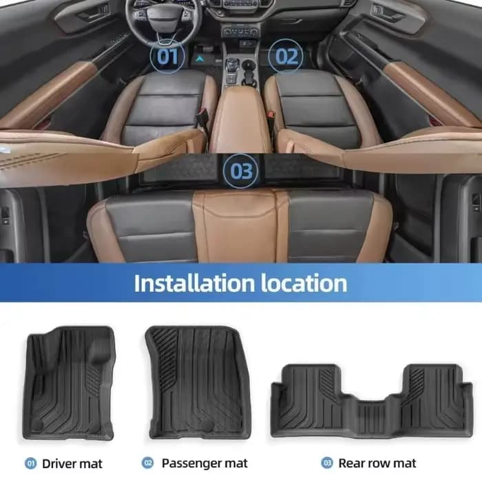 Tapis de sol de voiture en TPE 3D pour Bronco Sport 2021 – 2024, doublure de chargement, coussinet de coffre, tapis noir, coussinets de pieds, gouvernail gauche pour tous temps