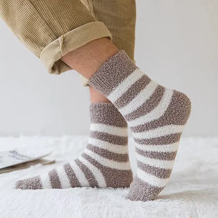 Chaussettes rayées hommes doux homme