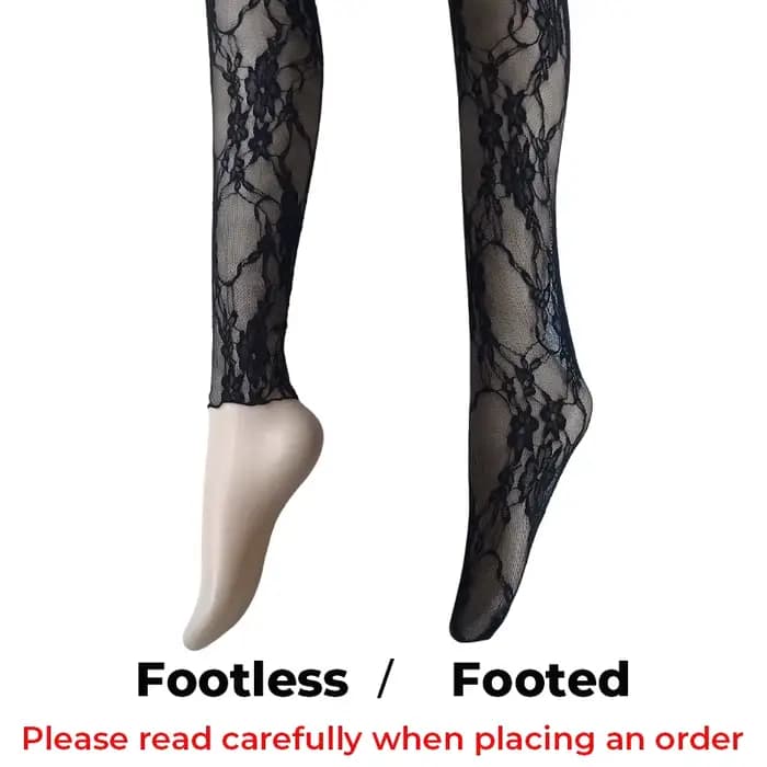Collants vintage en dentelle florale pour femmes, collants sans pieds à motifs, taille M-L-XL, convient aux hautesurs de 160-178 cm et aux poids de 60-85 kg