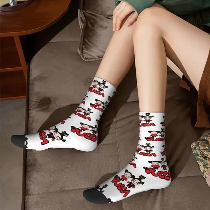 Chaussettes longues Pucca et Garu pour hommes et femmes