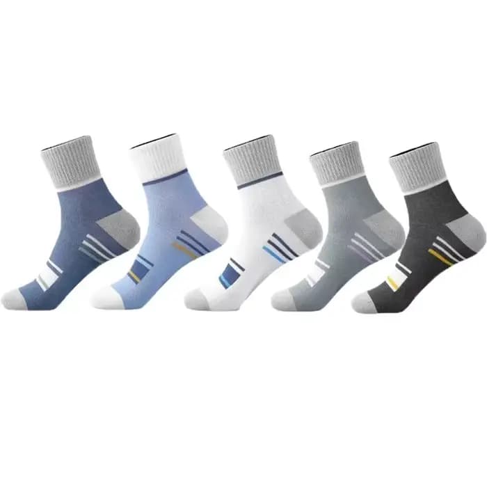 Chaussettes rayées en pur coton pour hommes
