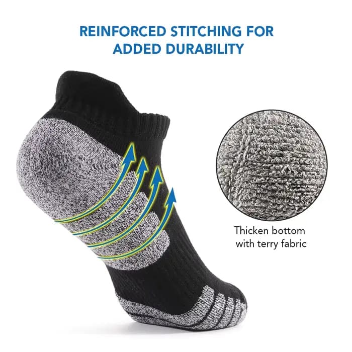 6 paires de chaussettes de sport à la cheville, chaussettes athlétiques basses, tricot épais, chaussettes d'automne et d'hiver, Fitness en plein air, respirantes, à séchage rapide