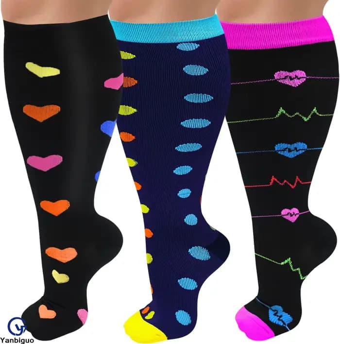 Chaussettes de compression grande taille pour femmes et hommes