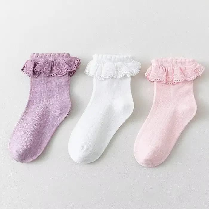 Enfants filles mignon blanc Princsee avec volants dentelle chaussette pour bébé printemps automne coton froufrous danse enfant en bas âge bas courts cheville bas