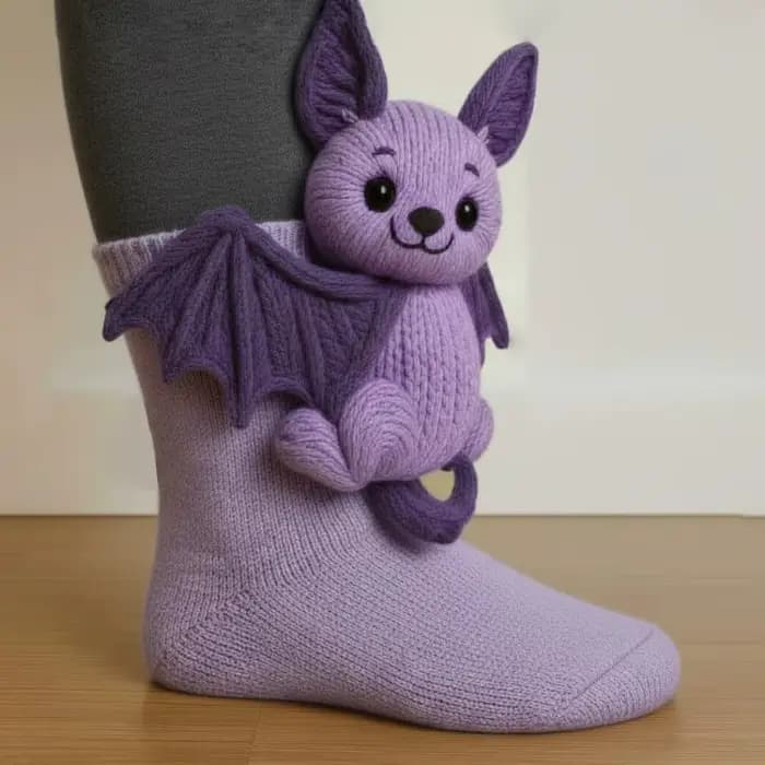 Chaussettes 3D tricotées en forme d'animaux