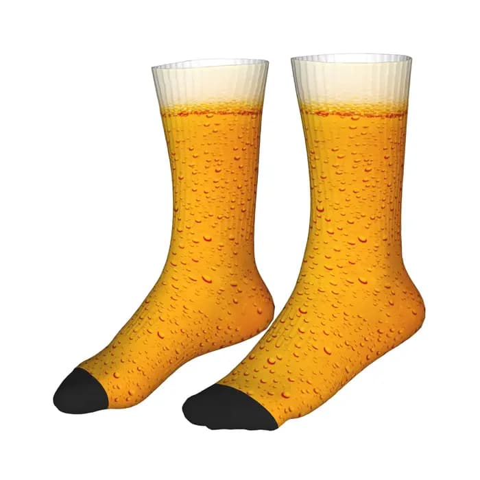 Chaussettes unisexes pour hommes avec motif de bulles de bière