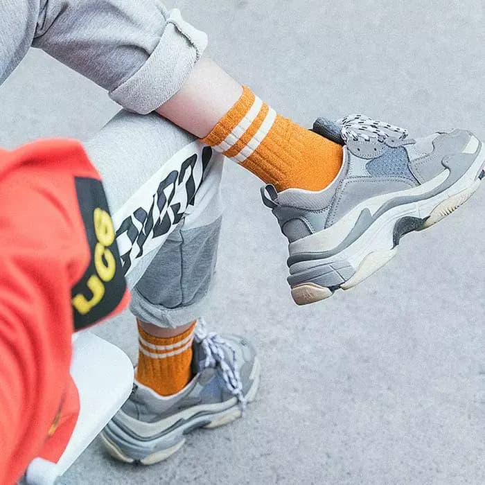 Chaussettes à rayures brillantes pour femmes