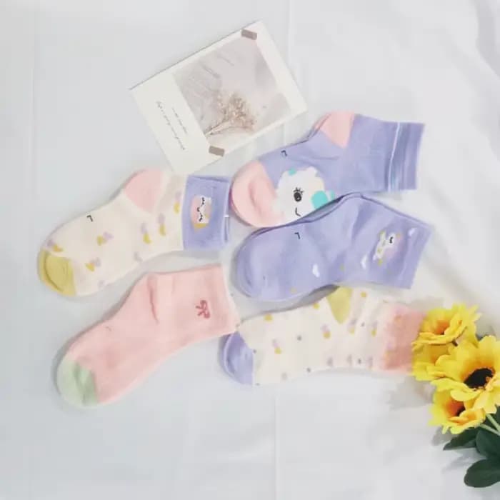 5 paires de chaussettes pour enfants à motif licorne de dessin animé