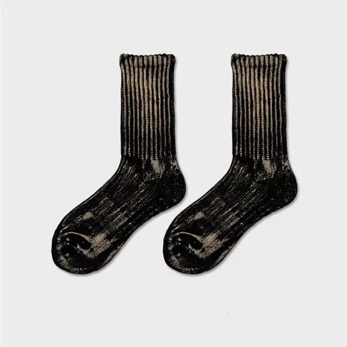Chaussettes mi-longues en coton délavé pour hommes et femmes