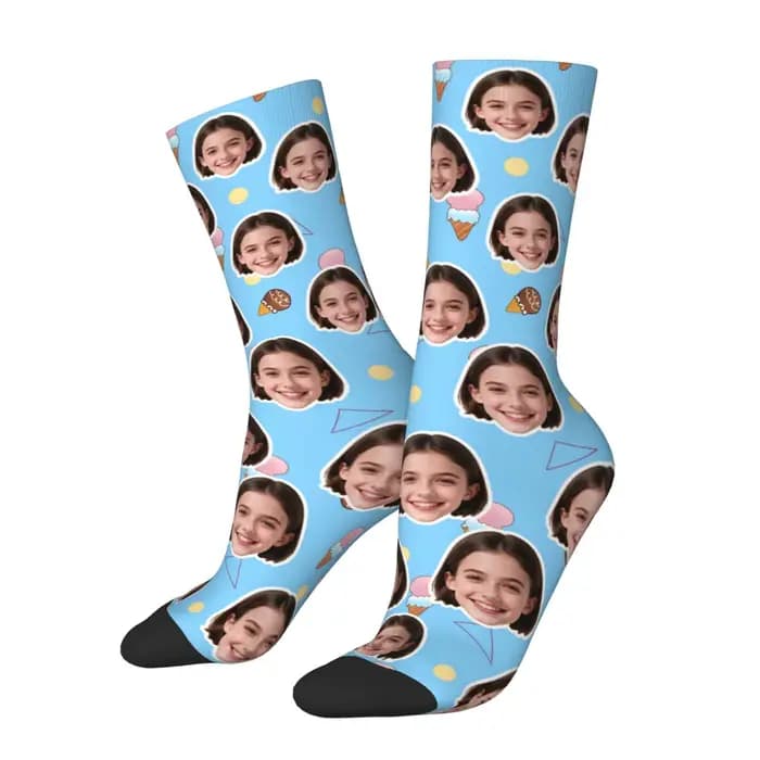 Chaussettes personnalisées en forme de visage, chaussettes unisexes personnalisées à faire soi-même, chaussettes avec photo personnalisée, chaussettes avec photo, chaussettes personnalisées comme cade