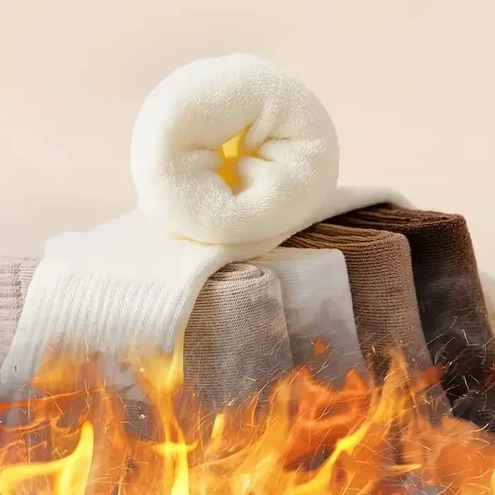 5 paires de chaussettes thermiques mi-tube épaisses