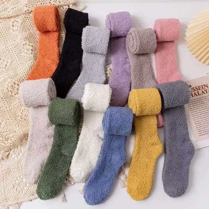 Chaussettes hautes en molleton de corail pour femmes