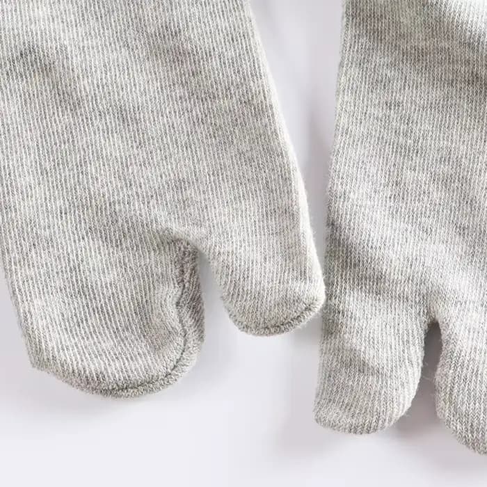 Style japonais 2 orteils chaussettes couleur unie coton hommes femmes respirant tongs séparées deux doigts