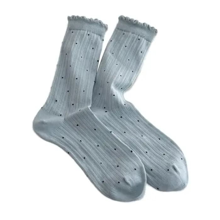 Chaussettes d'été fines à pois pour femmes