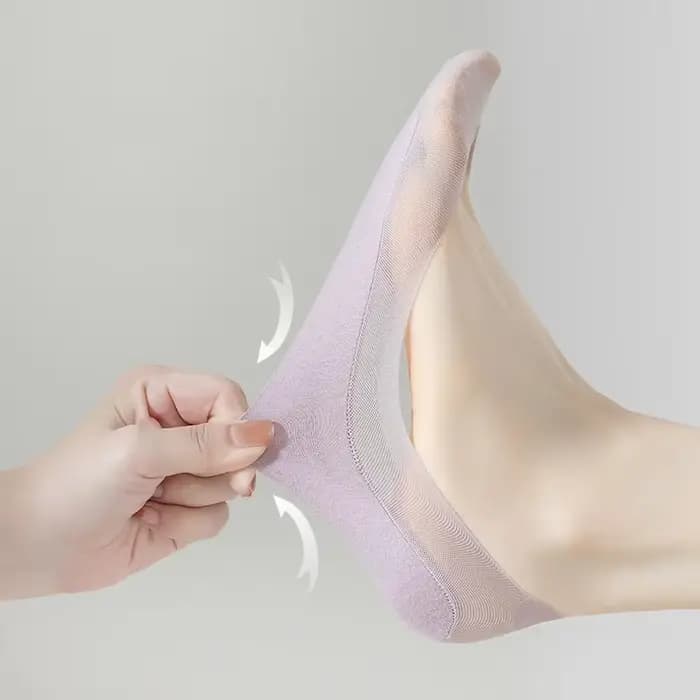 Chaussettes bateau en soie glacée