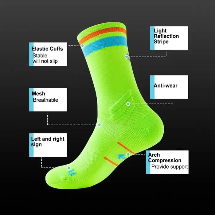 Chaussettes de compression pour la course à pied, printemps-automne, homme-femme, marathon, cyclisme, chaussettes de sport