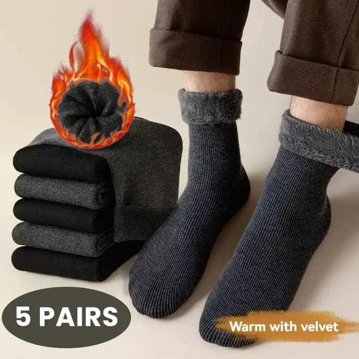 5 paires de chaussettes de randonnée épaisses et chaudes pour hommes pour temps froid