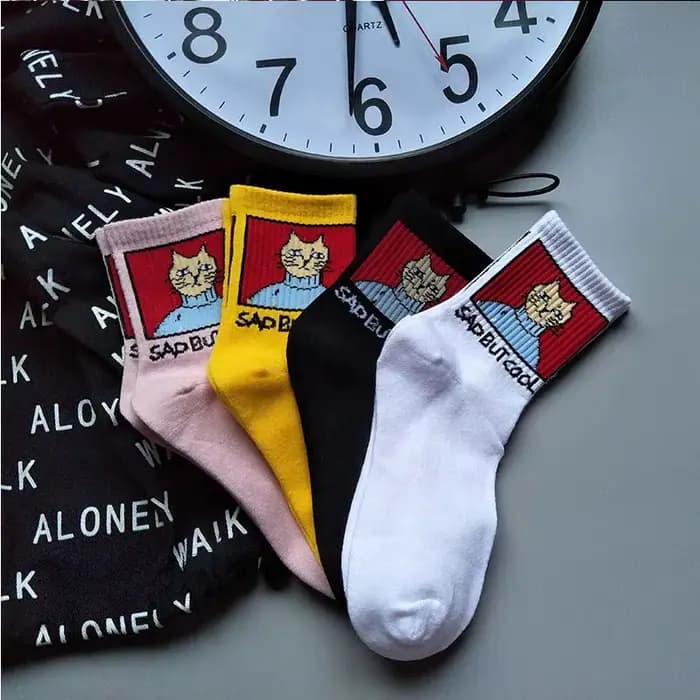 Femmes chaussettes dessin animé chat unisexe