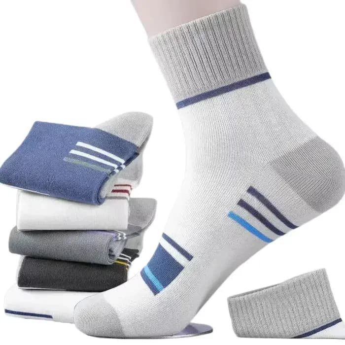 Chaussettes rayées en pur coton pour hommes