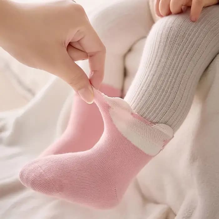  Chaussettes mi-tube décontractées pour enfants, chaussettes mignonnes en coton pour nouveau-né, printemps-automne