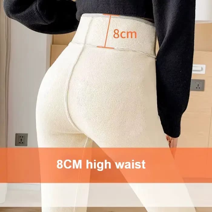 ​ ​ Leggings thermiques doublés en polaire pour femmes, collants chauds d'hiver, ceinture antidérapante, Streetwear d'extérieur, pantalons de Yoga, peluche haute densité ​ ​
