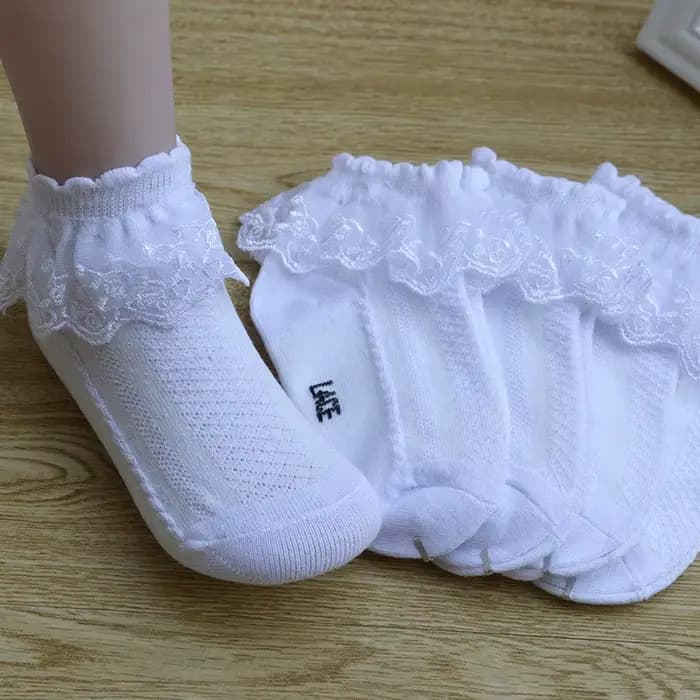 10 paires/lot bébé filles enfants chaussettes dentelle à volants princesse maille