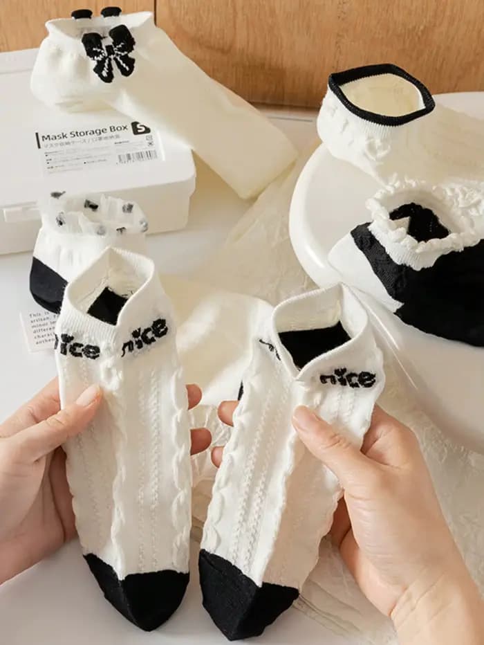 5 paires de chaussettes bateau pour femmes