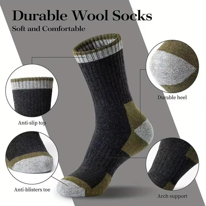 1/3/5 paires automne/hiver hommes chaussettes en laine épaisse confortable chaud cachemire en plein air course