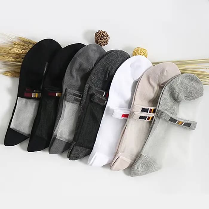 Chaussettes courtes invisibles en coton pour hommes, transparentes, antidérapantes, en soie de verre