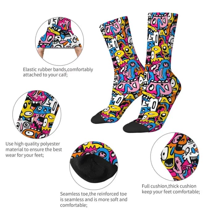 Chaussettes pour hommes style graffiti de rue