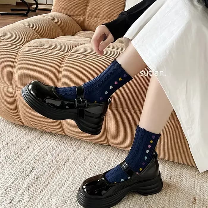 1/5 paires 5 doigts chaussettes femmes fille coton 3D Jacquard Vintage mignon amour coloré doux élastique absorbant la sueur orteil heureux chaussettes