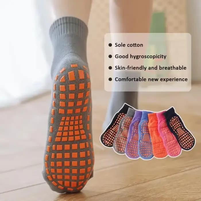 Chaussettes antidérapantes en coton pour enfants et adultes