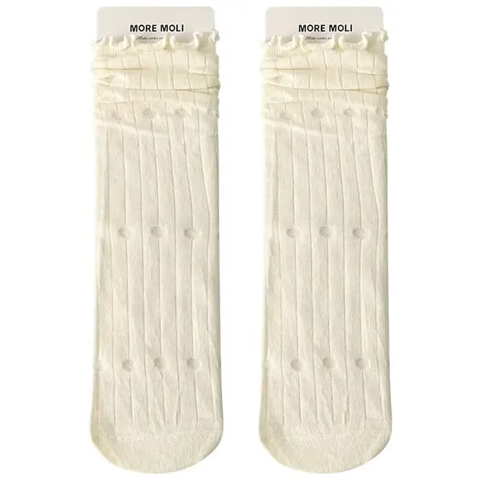 Chaussettes pour femmes Jk Harajuku, blanches et noires, printemps-été, coton, style coréen, simples, mi-tube, respirantes, confortables