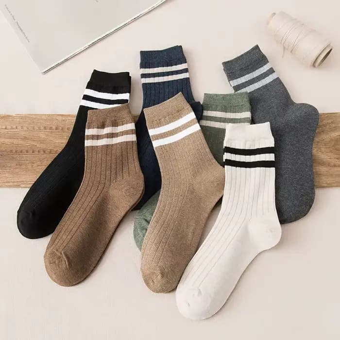 Chaussettes pour hommes 100% coton, rayures noires et blanches, style mode, chaussettes de sport, skateboard, streetwear, Happy Long Sox, chaussettes courtes