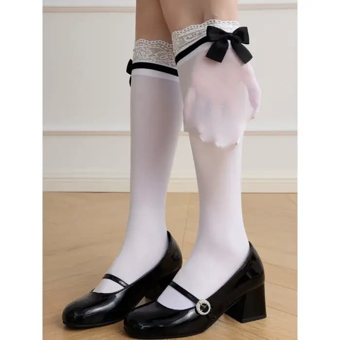 Chaussettes Jk en velours blanc fin